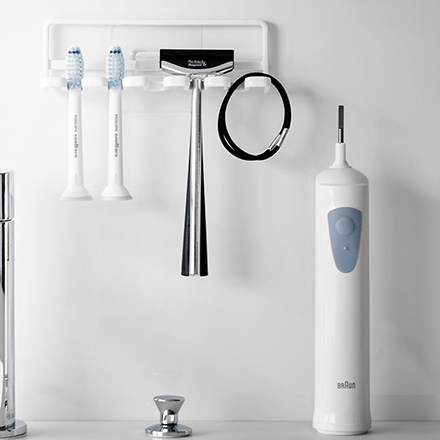 tower タワー フィルムフック 歯ブラシホルダー5連 ホワイト 4520