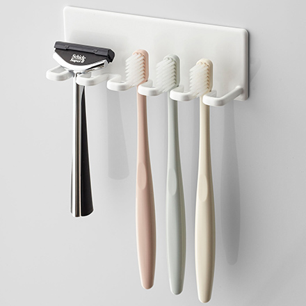 TOWER タワー マグネットバスルーム歯ブラシホルダー 5連 ホワイト 4696
