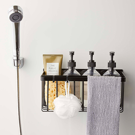 tower タワー マグネットバスルームバスケット ブラック 5543