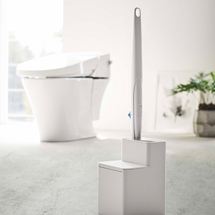 tower タワー 替えブラシ収納付き流せるトイレブラシスタンド ホワイト 5722