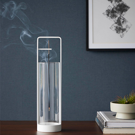 tower タワー お香スタンド 灰飛び防止カバー付き ホワイト 10013