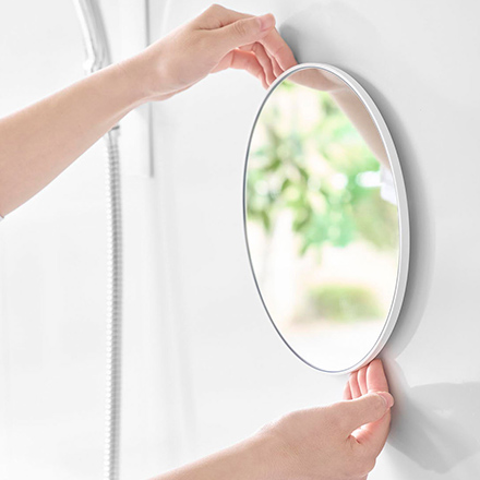 tower タワー マグネットバスルームミラー 丸型 23cm ホワイト 10175
