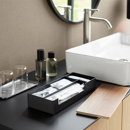 RIN リン 蓋付きアメニティ&小物収納 ブラウン 10602