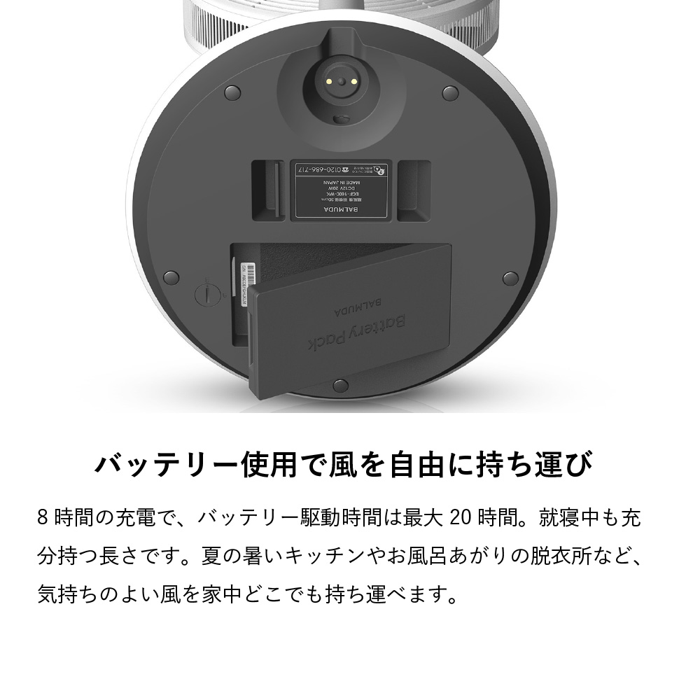 バルミューダ バッテリー&ドック BALMUDA Battery & Dock 専用バッテリー&充電用ドック The GreenFan / GreenFan C2 専用 正規販売店 EGF-P100