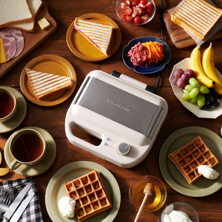 ビタントニオ Vitantonio ワッフル＆ホットサンドベーカー ブラック VWH-600 / ホットサンドメーカー