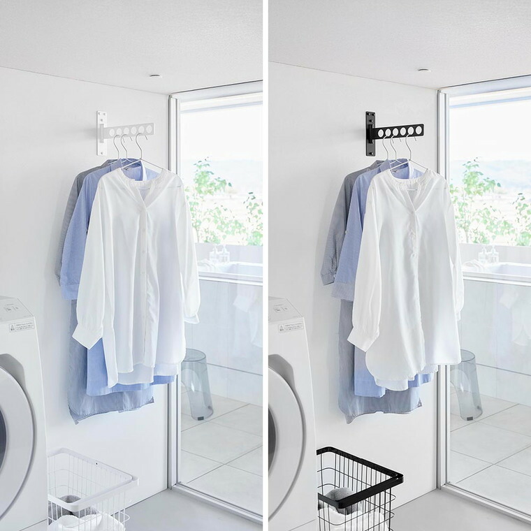 山崎実業 tower ウォール衣類ハンガー タワー 石こうボード壁対応 10100 10101 / ブラック