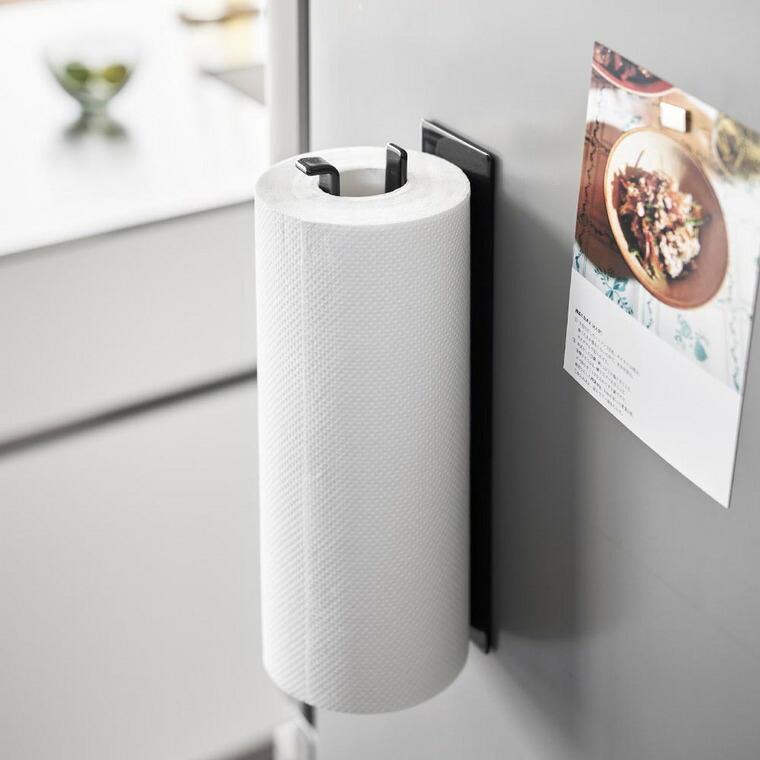 山崎実業 tower 片手でカットマグネットキッチンペーパーホルダー タワー 縦タイプ 10268 10269 / ホワイト