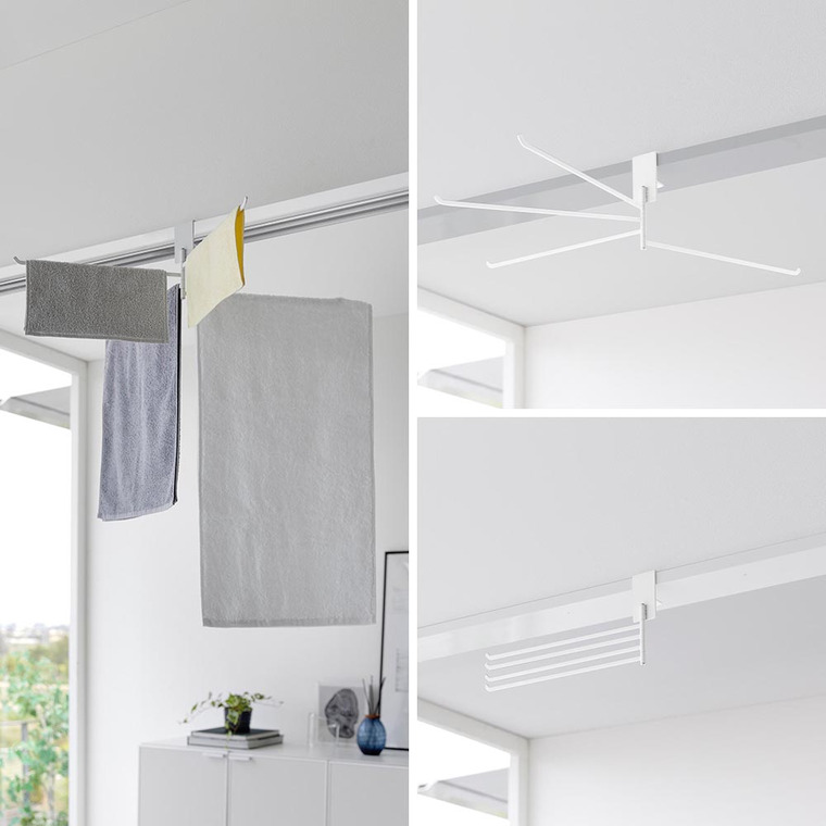 山崎実業 tower 360度回転できる室内物干しタオルハンガー タワー10322 10323 / ホワイト