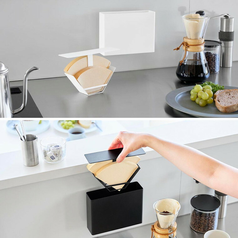 tower マグネットコーヒーペーパーフィルターケース タワー 山崎実業 10330 10331 ホワイト ブラック