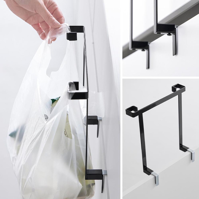 山崎実業 tower キッチンシンク下収納扉レジ袋ハンガー タワー 10332 10333 / ホワイト