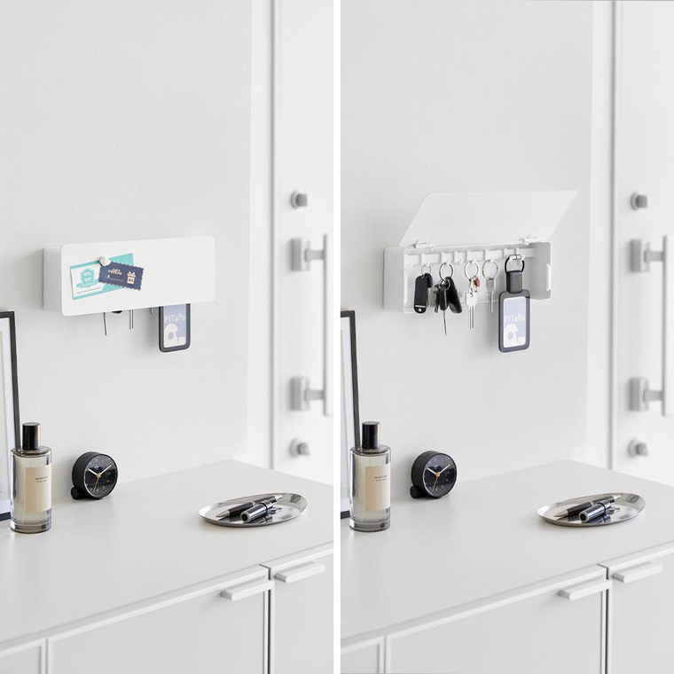 tower 壁付けキーフック タワー ロング 山崎実業 10344 10345 ホワイト ブラック / ブラック