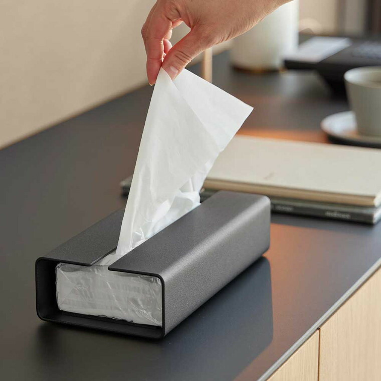 tower 入れ替え簡単ソフトパックティッシュケース タワー 山崎実業 10450 10451 / ブラック