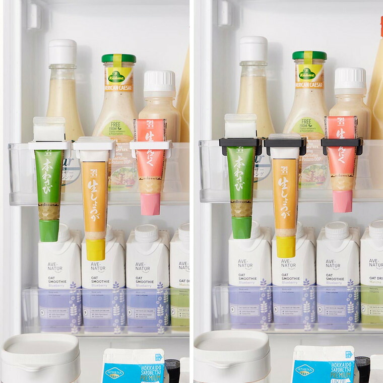 tower 引っ掛け絞れる薬味チューブホルダー タワー 3個組 山崎実業 10474 10475 ホワイト ブラック