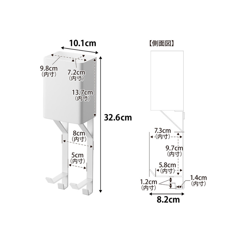 tower タオル掛け上ドライヤー&ヘアーアイロンホルダー タワー 山崎実業 10545 10546 / ホワイト