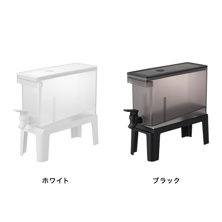 tower 冷蔵庫ドリンクサーバー タワー 2.8L スタンド付き 山崎実業 11448 11449 ホワイト ブラック | カラー:ホワイト