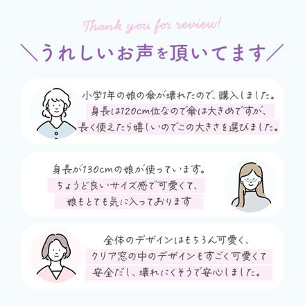 ジュニア耐風傘 透明窓付き 55cm チェックPI