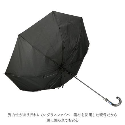 ATTAIN アテイン 強風対応 長傘70cm 黒×パイピングカーキ