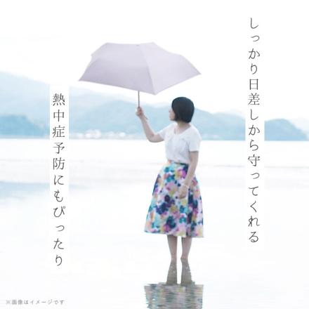 because ビコーズ PUコーティング スーパーライト 晴雨兼用 折傘 ラインフラワー/ホワイト