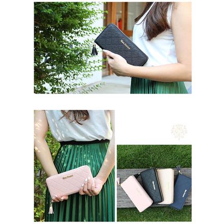 Blanc Pomme ロゴプレート長財布 ブラック