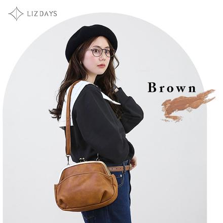 LIZ DAYS レトロながま口バッグ がま口バッグ BR.ブラウン