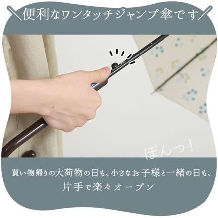 amusant sous la pluie 60cm スリム 耐風長傘 8mm 17760.スタンプハート ネイビー