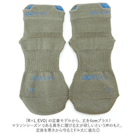 アールエル RｘL SOCKS RNS1003 EVO-FM ラウンド型ミドル丈 M(24-26cM) ブラック