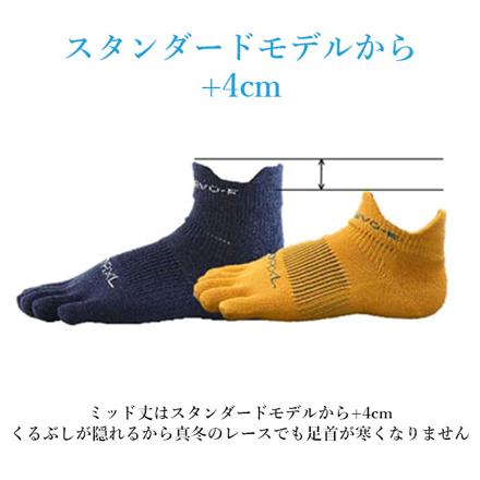 アールエル RｘL SOCKS RNS5004 EVO-FM 5本指 ミドル丈 M(24-26cM) ブラック