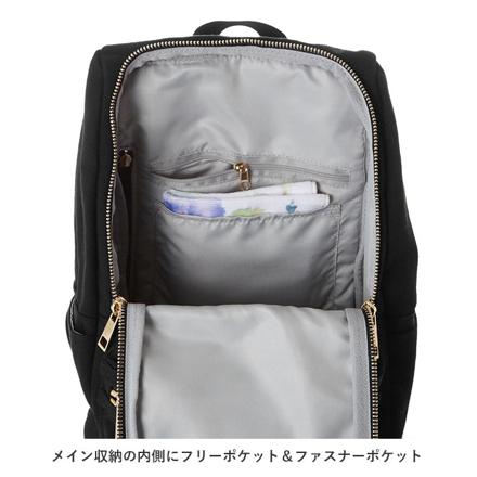 ウォッシュキャンバスラウンドファスナーリュックS アイボリー