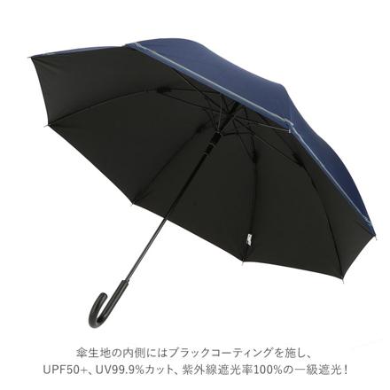 UPF50 雨晴兼用 長傘65cM 雨晴兼用長傘 ラインボーダーネイビー