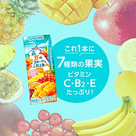 カゴメ 夏のフルーツこれ一本 マンゴー&パッションフルーツブレンド 200ml紙パック×24本入|果実 フルーツ ミックスジュース ジュース