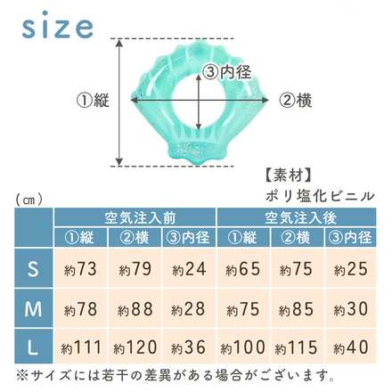 MILASIC シェル 浮き輪 フロート 子供 大人 TN-SLFT-TB-7080 ターコイズブルー Sサイズ