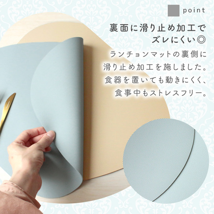 MILASIC トライアングル ランチョンマット 2枚セット ＋コースター 2枚 おまけ付き スカイブルー TN-TRLM-SB