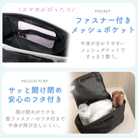 MILASIC ベビーカーバッグ ドリンクホルダー グレー TN-STBDH-GY