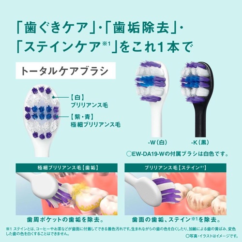 パナソニック EW-DA19-W 音波振動ハブラシ ドルツ ホワイト Panasonic Doltz 電動歯ブラシ 音波歯ブラシ 充電式