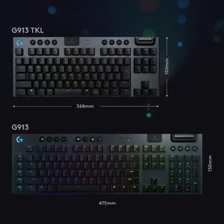 Logicool G ロジクール ゲーミングキーボード G913 テンキーレス 薄型 G913-TKL-CKBK クリッキー