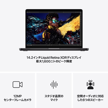 Apple 14インチMacBook Pro: 10コアCPUと10コアGPUを搭載したApple M4チップ, 24GB, 1TB SSD - スペースブラック with AppleCare+