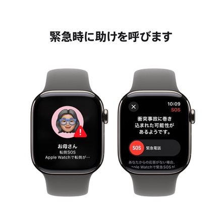 Apple Watch Series 10（GPS + Cellularモデル）- 42mmナチュラルチタニウムケースとストーングレイスポーツバンド - S/M with AppleCare+