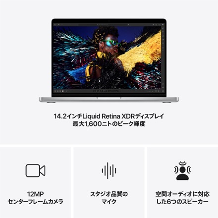 Apple 14インチMacBook Pro: 12コアCPUと16コアGPUを搭載したApple M4 Proチップ, 24GB, 512GB SSD - シルバー with AppleCare+