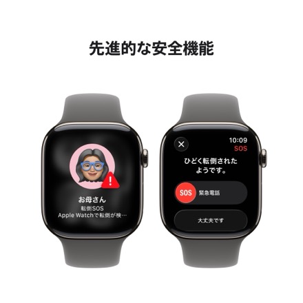 Apple Watch Series 11（GPS + Cellularモデル）- 42mmナチュラルチタニウムケースとストーングレイスポーツバンド - M/L
