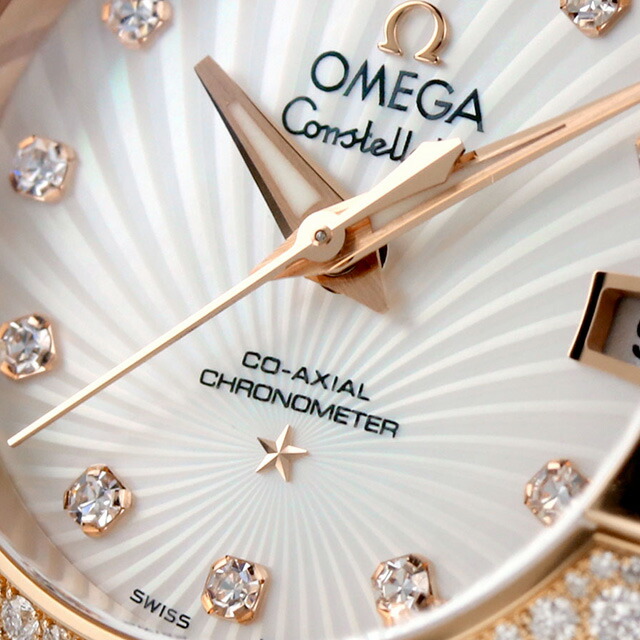 オメガ コンステレーション コーアクシャル クロノメーター 27mm 自動巻き 腕時計 レディース ダイヤモンド OMEGA 123.55.27.20.55.004 アナログ ホワイト レッドゴールド スイス製 高級 ブランド おしゃれ 防水 プレゼント 女性 実用的