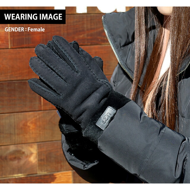 アグ 手袋 レディース ブランド UGG TURN CUFF GLOVE Sサイズ ロゴ 17369 Black 小物