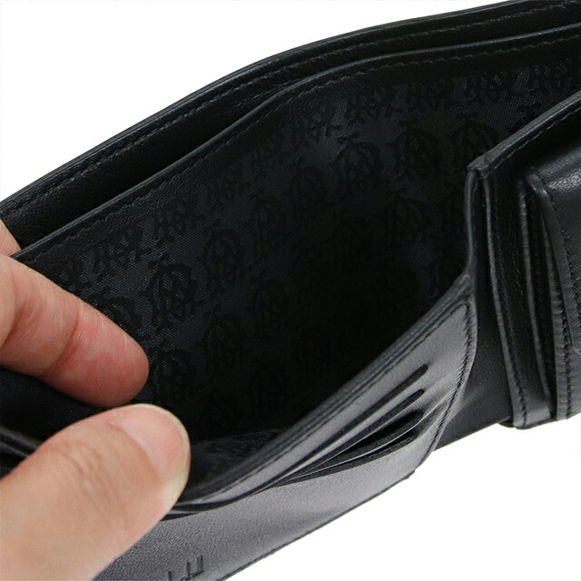 ダンヒル 二つ折り財布 メンズ dunhill Avorities 革 レザー 小銭入れあり レザー 19F2932AV001R ブラック 財布 ウォレット ブランド 高級 おしゃれ プレゼント 実用的
