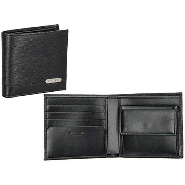 ブルガリ 二つ折り財布 メンズ ブランド BVLGARI 280899 BLK ブラック ウォレット 高級 おしゃれ プレゼント 実用的
