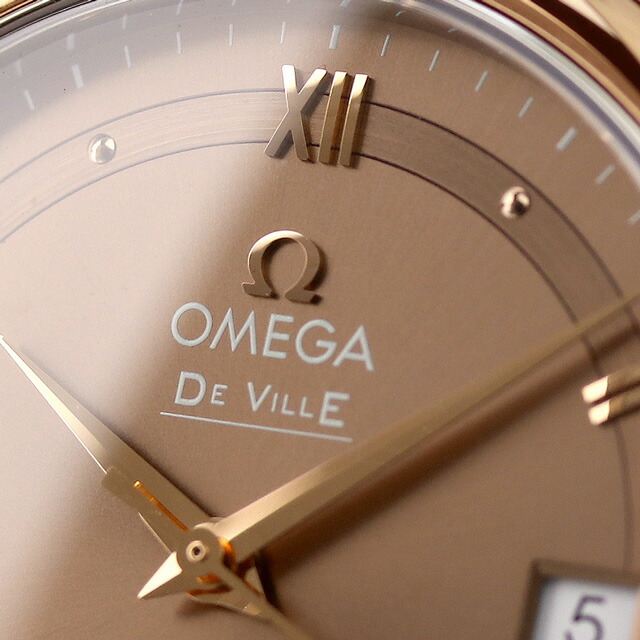 オメガ デビル プレステージ 36.8mm 自動巻き K18 腕時計 メンズ OMEGA 424.20.37.20.13.001 アナログ ブラウン レッドゴールド 赤 スイス製 高級 ブランド おしゃれ 防水 プレゼント 男性 実用的