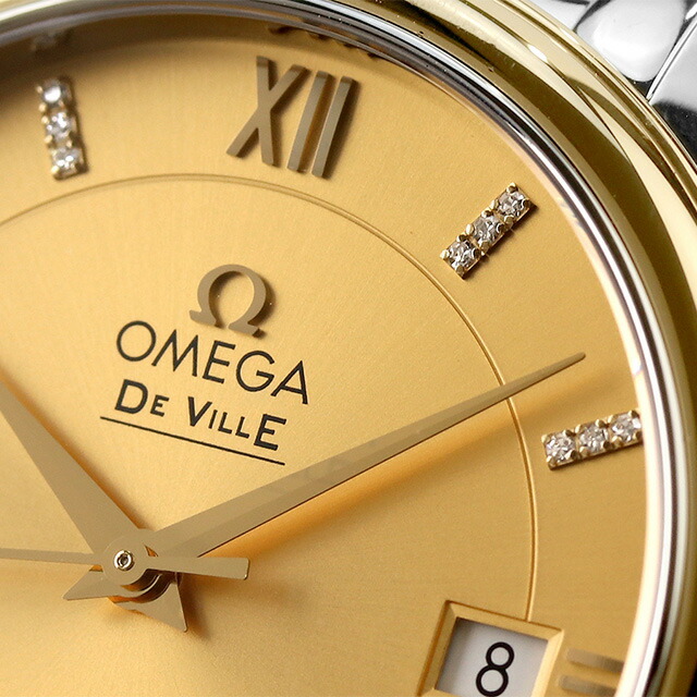 オメガ デビル 37mm 自動巻き K18 腕時計 メンズ ダイヤモンド OMEGA 424.20.37.20.58.001 アナログ ゴールド スイス製 高級 ブランド おしゃれ 防水 プレゼント 男性 実用的