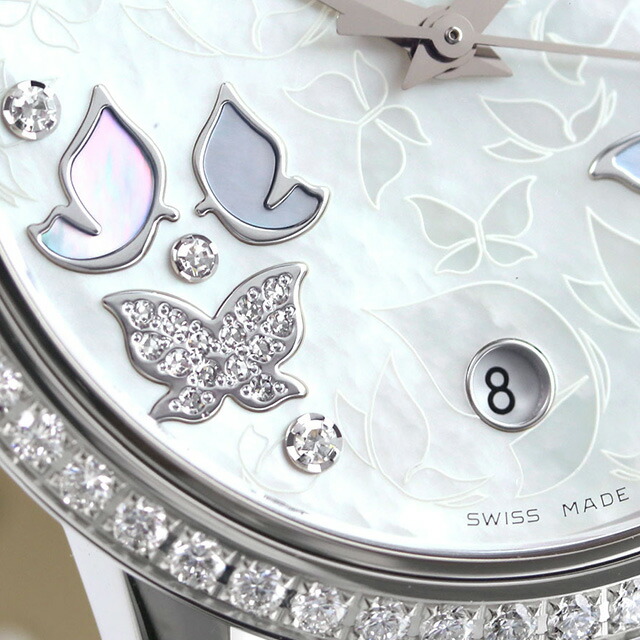 オメガ デビル プレステージ コーアクシャル クロノメーター バタフライ 36.8mm 自動巻き K18 腕時計 レディース 蝶 ダイヤモンド OMEGA 424.57.37.20.55.002 アナログ ホワイト 白 スイス製 高級 ブランド おしゃれ 防水 軽い 華奢 プレゼント 女性 実用的