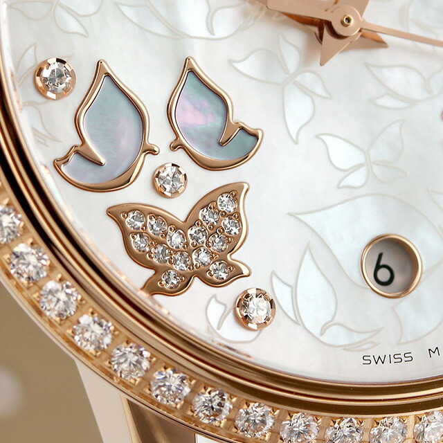 オメガ デビル プレステージ コーアクシャル クロノメーター バタフライ 36.8mm 自動巻き K18 腕時計 レディース 蝶 ダイヤモンド OMEGA 424.57.37.20.55.003 アナログ ホワイト 白 スイス製 高級 ブランド おしゃれ 防水 軽い 華奢 プレゼント 女性 実用的