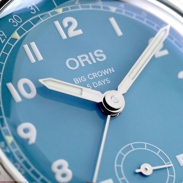 オリス ビッククラウン ポインターデイト 38mm 手巻き 腕時計 ブランド メンズ レディース ORIS 01 473 7786 4065-07 8 19 06 アナログ スカイブルー スイス製 高級 おしゃれ 防水 プレゼント 実用的