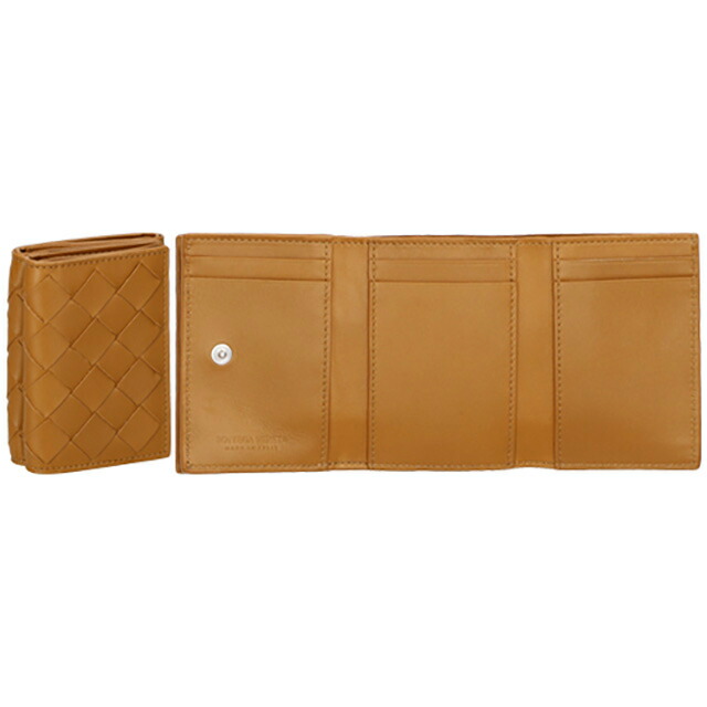 ボッテガ・ヴェネタ 三つ折り財布 レディース BOTTEGA VENETA イントレチャート 609285 VCRA1 2596 ブラウン ウォレット ブランド 高級 おしゃれ プレゼント 実用的