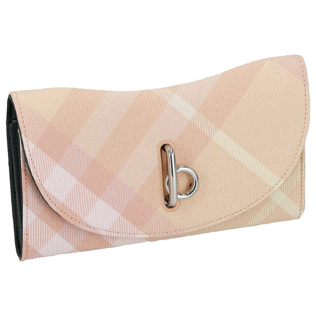 バ－バリ－ 長財布 レディース BURBERRY チェック 8081787 PEACH ピンク系 ウォレット ブランド 高級 おしゃれ プレゼント 実用的